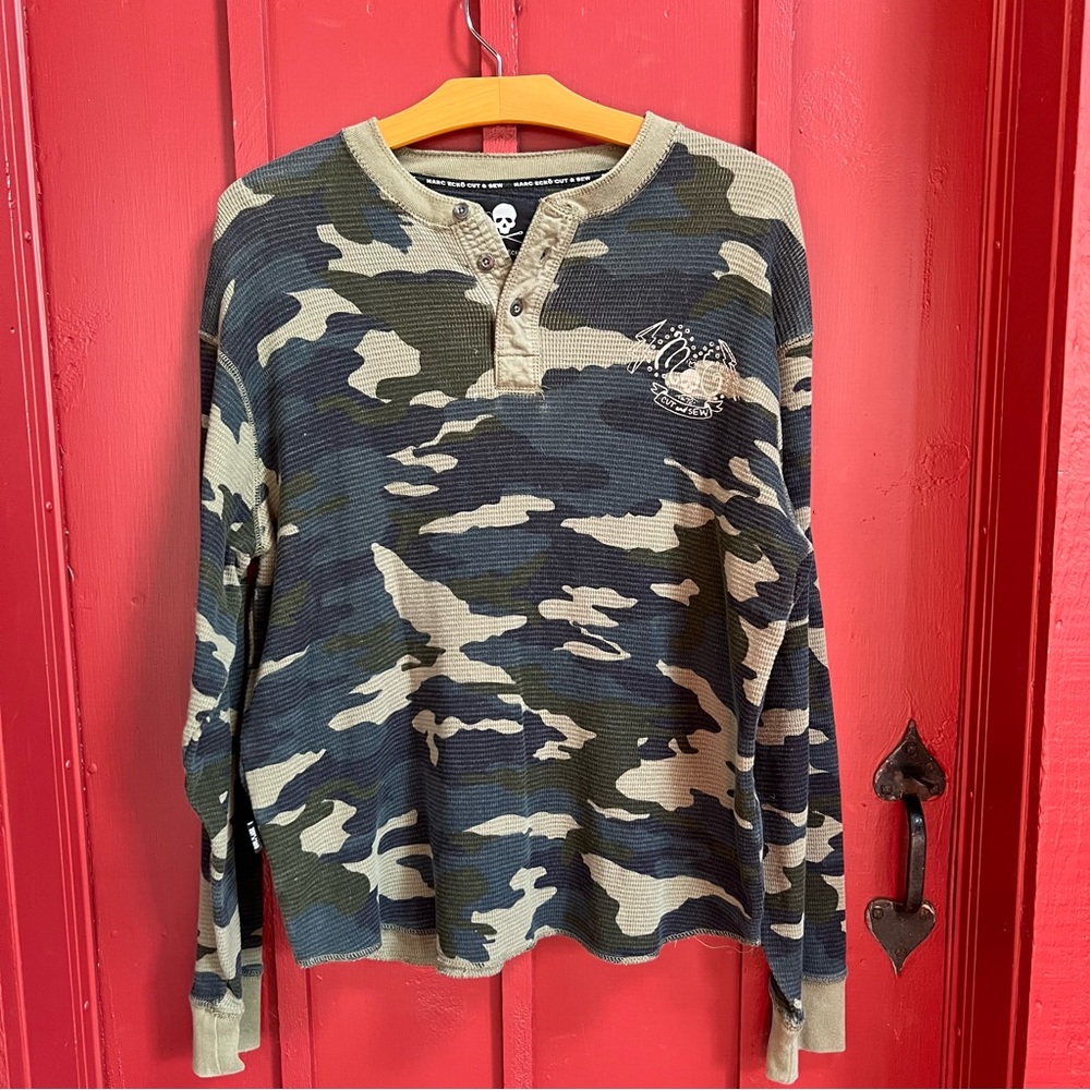 Marc Ecko Camouflage Skull Logo Shirt